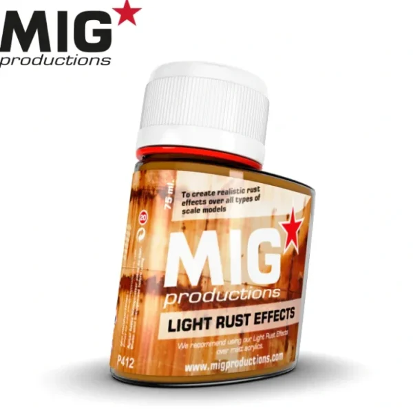 Online MIG Productions: Light Rust Effects 75ml LTG AK-P412 - Miniature Marvels: Airplane Models & Painted Dice Paint