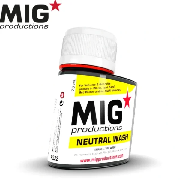 New MIG Productions: Neutral Wash 75ml LTG AK-P222 - Miniature Marvels: Airplane Models & Painted Dice Paint