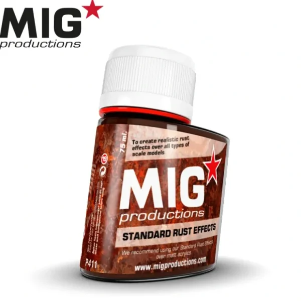 Hot MIG Productions: Standard Rust Effects 75ml LTG AK-P411 - Miniature Marvels: Airplane Models & Painted Dice Paint