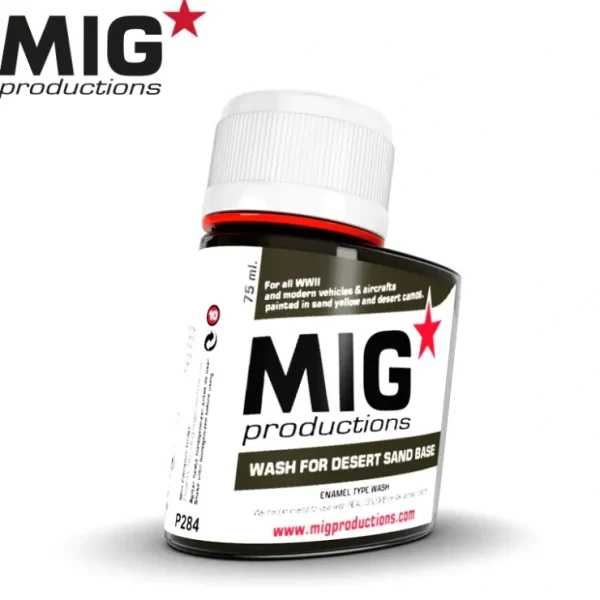 Outlet MIG Productions: Wash for Desert Sand Base 75ml LTG AK-P284 - Miniature Marvels: Airplane Models & Painted Dice Paint