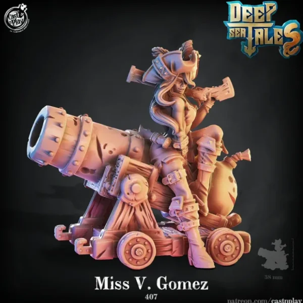 Hot Miss Vixen Gomez - Miniature Marvels: Airplane Models & Painted Dice Miniature