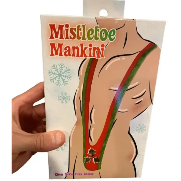 Fashion Mistletoe Mankini Christmas Willy Warmer Thong - Funny Men's Weener Bikini Gift - Miniature Marvels: Airplane Models & Painted Dice Egpull