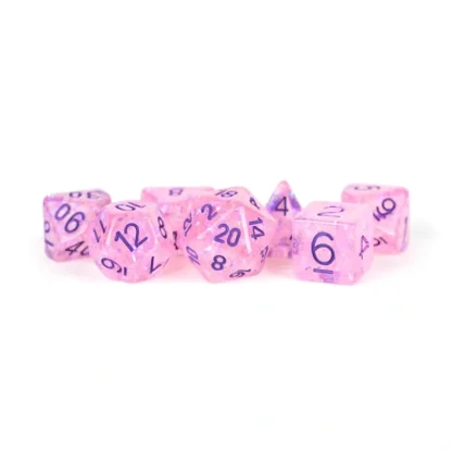 Online 16mm Resin Flash Dice Poly Dice Set: Pink MET 684 - Miniature Marvels: Airplane Models & Painted Dice Dice