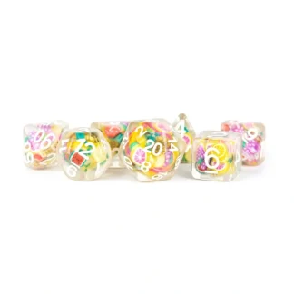 Sale 16mm Resin Poly Dice Set: Fruit Dice MET 748 - Miniature Marvels: Airplane Models & Painted Dice Dice