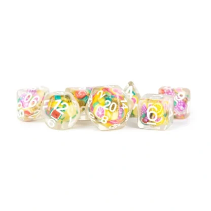 Sale 16mm Resin Poly Dice Set: Fruit Dice MET 748 - Miniature Marvels: Airplane Models & Painted Dice Dice
