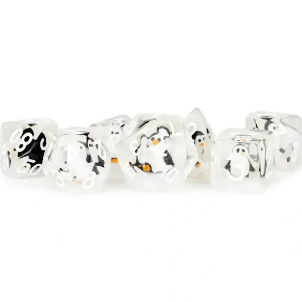 Fashion 16mm Resin Poly Dice Set: Penguin Dice MET 741 - Miniature Marvels: Airplane Models & Painted Dice Dice