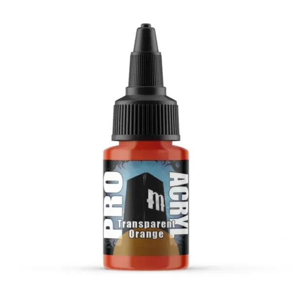 Discount Monument Hobbies Pro Acryl Standard Transparent Orange 22ml - Miniature Marvels: Airplane Models & Painted Dice Paint