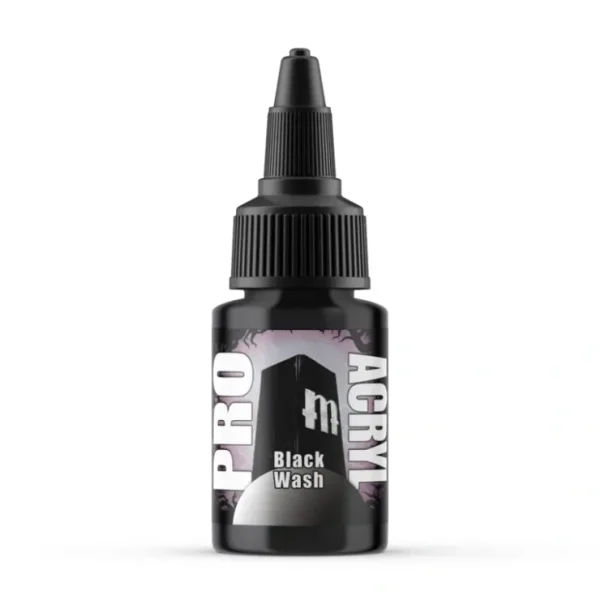 Discount Monument Hobbies Pro Acryl Standard Black Wash 22ml - Miniature Marvels: Airplane Models & Painted Dice Paint