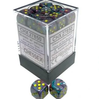 Discount Mosaic / Yellow: Festive 36d6 12mm Dice Block CHX 27850 - Miniature Marvels: Airplane Models & Painted Dice Dice