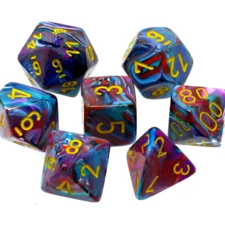 Sale Mosaic / Yellow: Festive Polyhedral Dice Set (7's) CHX 27450 - Miniature Marvels: Airplane Models & Painted Dice Dice