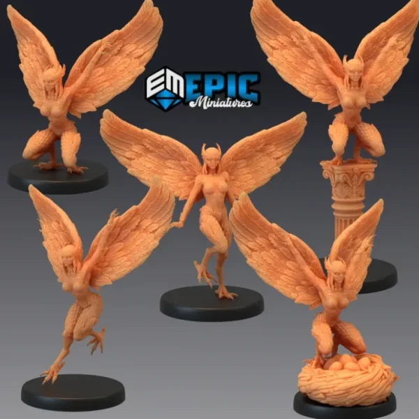 Clearance Mountain Harpies - Miniature Marvels: Airplane Models & Painted Dice Miniature