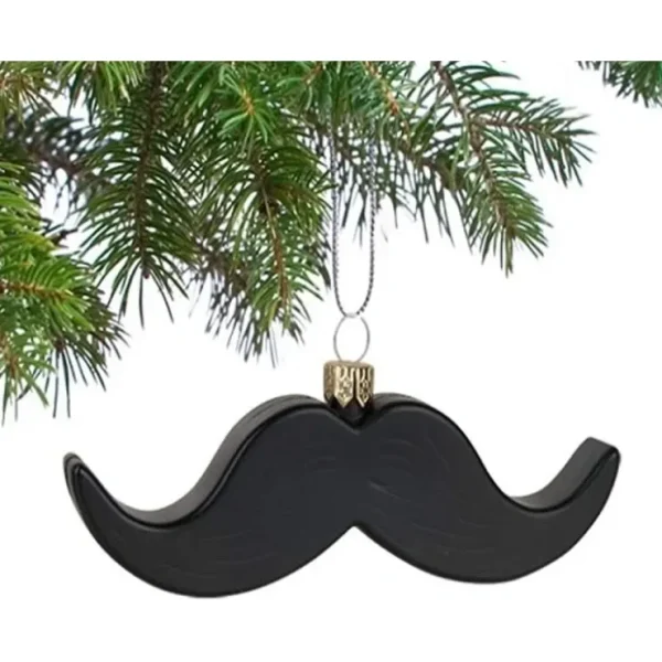 Hot MUSTACHE ORNAMENT - Christmas Tree Hanging Funny Decoration - Archie McPhee - Miniature Marvels: Airplane Models & Painted Dice Egpull