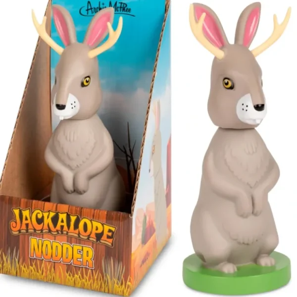 Sale MYTHICAL JACKALOPE Nooder Bobble Head Shaking Office Car Gift - Archie McPhee - Miniature Marvels: Airplane Models & Painted Dice Egpull