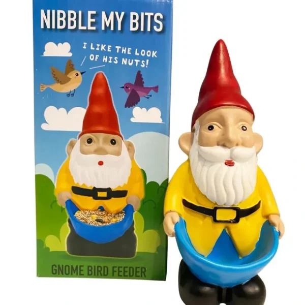 Cheap Naughty Garden Gnome Bird Feeder: Nibble my bits! - Cute Gift - Miniature Marvels: Airplane Models & Painted Dice Egpull