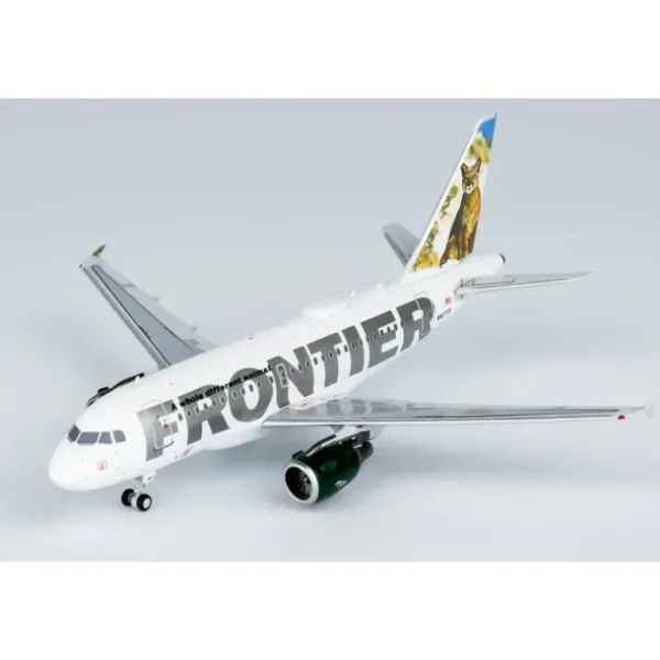 NG 48008 1:400 Frontier Airlines Airbus A318-100 N807FR (Charlie the Cougar tail) - Miniature Marvels: Airplane Models & Painted Dice* Airplane Model