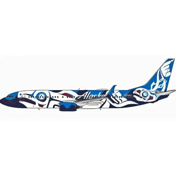 NG Models 08001 1:200 Alaska Airlines Boeing 737-800 N559AS "Salmon People" - Miniature Marvels: Airplane Models & Painted Dice* Airplane Model