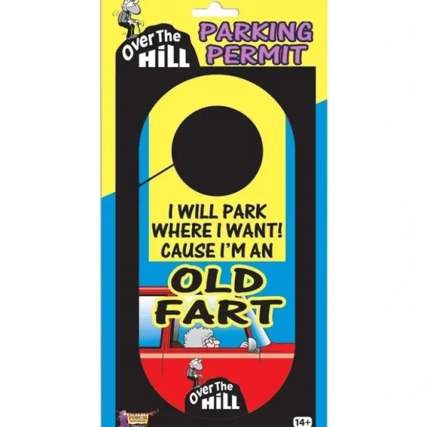 Clearance OLD FART Parking Permit - Over the Hill - Funny GaG Prank Classic Joke - Miniature Marvels: Airplane Models & Painted Dice Egpull