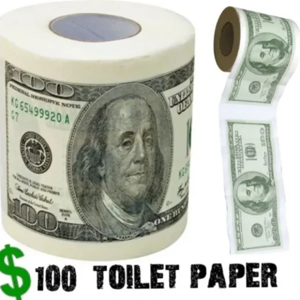 Outlet $100.00 - One Hundred Dollar Bill Toilet Paper Roll - Big Mouth Inc - Miniature Marvels: Airplane Models & Painted Dice Egpull