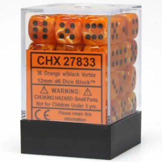 Sale Orange / Black: Vortex 36d6 12mm Dice Block CHX 27833 - Miniature Marvels: Airplane Models & Painted Dice Dice
