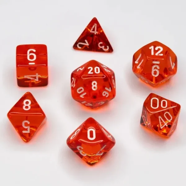 Best Orange / White: Translucent Polyhedral Dice Set (7's) CHX 23073 - Miniature Marvels: Airplane Models & Painted Dice Dice