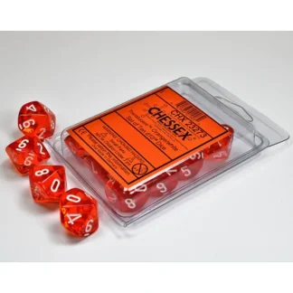 Cheap Orange / White: Translucent d10 Dice Set (10's) CHX 23273 - Miniature Marvels: Airplane Models & Painted Dice Dice