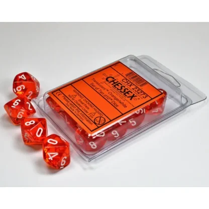 Cheap Orange / White: Translucent d10 Dice Set (10's) CHX 23273 - Miniature Marvels: Airplane Models & Painted Dice Dice