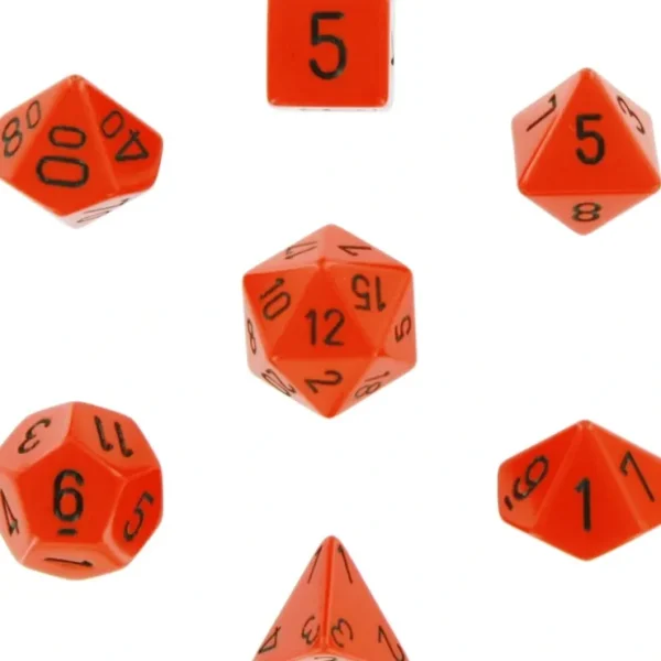 Online Orange with Black: Opaque Polyhedral Dice Set (7's) CHX 25403 - Miniature Marvels: Airplane Models & Painted Dice Dice