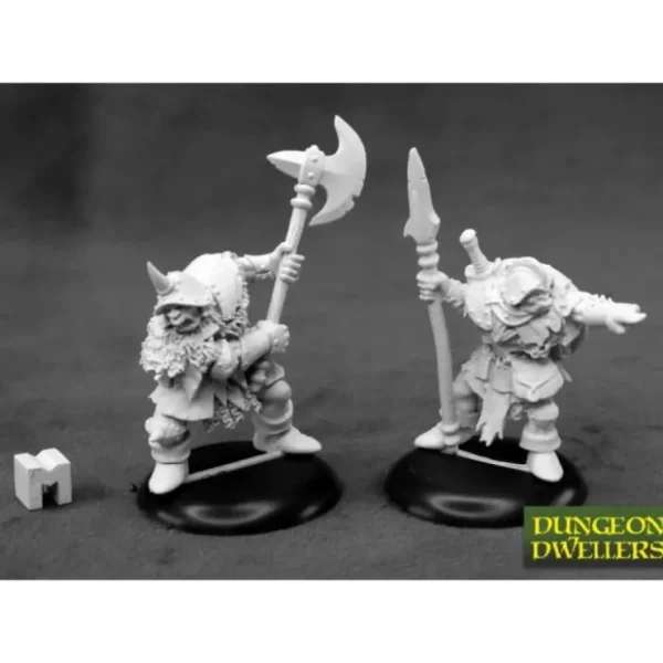 Clearance Orc Warriors (2): Dungeon Dwellers RPR 07014 - Miniature Marvels: Airplane Models & Painted Dice Miniature