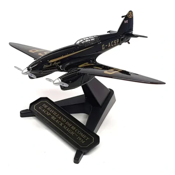 Oxford 72COM001 de Havilland Comet G-ACSP Black Magic, MacRobertson Air Race - Miniature Marvels: Airplane Models & Painted Dice* Airplane Model