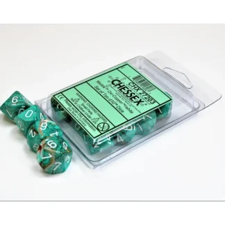 Clearance Oxi-Copper / White : Marble d10 Dice Set (10's) CHX 27203 - Miniature Marvels: Airplane Models & Painted Dice Dice