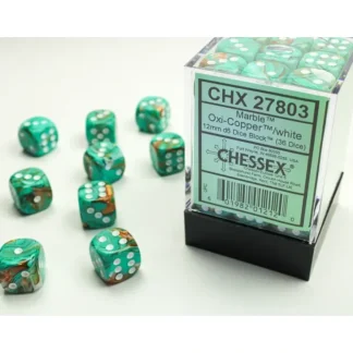 Cheap Oxi-Copper / White: Marble 36d6 12mm Dice Block CHX 27803 - Miniature Marvels: Airplane Models & Painted Dice Dice