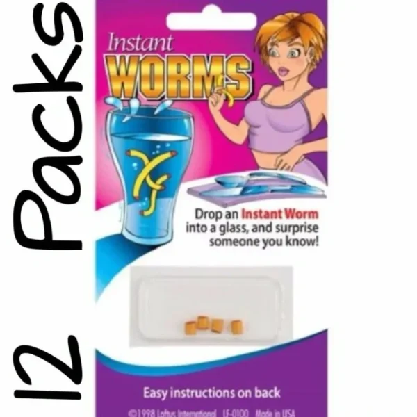 Store 12 PACKS - INSTANT MAGGOT GRUB WORMS - Drink Magic Trick Gag Prank Novelty Joke - Miniature Marvels: Airplane Models & Painted Dice Egpull