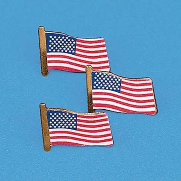 Fashion 240 Patriotic USA Flag clutch pins - wholesale lot - Miniature Marvels: Airplane Models & Painted Dice Egpull