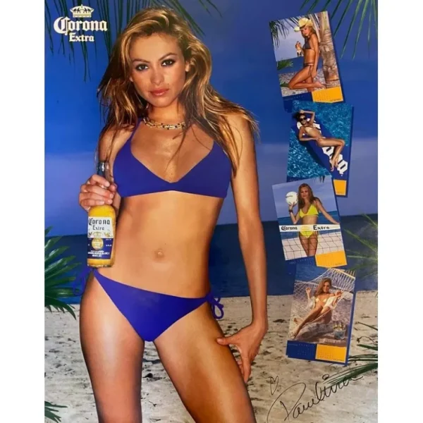 Online PAULINA RUBIO Sexy Corona Extra Poster 24 X 18 Beer Model Poster! 2001 Vintage - Miniature Marvels: Airplane Models & Painted Dice Egpull