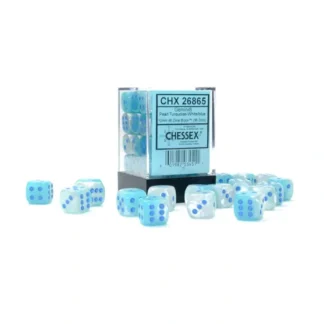 Fashion Pearl Turquoise-White / Blue Luminary: Gemini 12d6 16mm Dice Block CHX 26865 - Miniature Marvels: Airplane Models & Painted Dice Dice