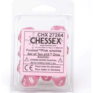 Outlet Pink / White: Frosted d10 Dice Set (10's) CHX 27264 - Miniature Marvels: Airplane Models & Painted Dice Dice