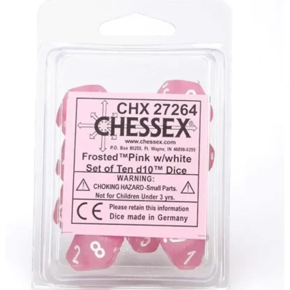 Outlet Pink / White: Frosted d10 Dice Set (10's) CHX 27264 - Miniature Marvels: Airplane Models & Painted Dice Dice