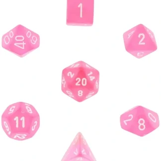 Best Sale Pink / White: Frosted Polyhedral Dice Set (7's) CHX 27464 - Miniature Marvels: Airplane Models & Painted Dice Dice