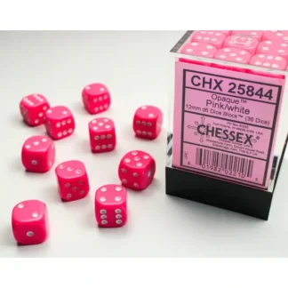 Discount Pink / White: Opaque 36d6 12mm Dice Block CHX 25844 - Miniature Marvels: Airplane Models & Painted Dice Dice