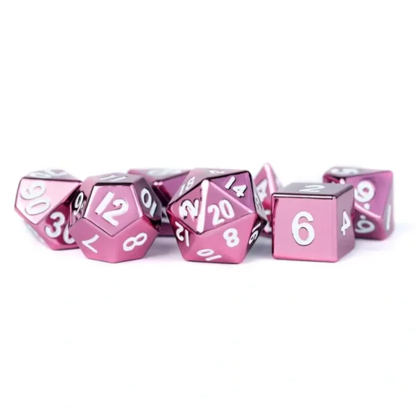 Hot Pink 16mm Polyhedral Dice Set MET 009 - Miniature Marvels: Airplane Models & Painted Dice Dice