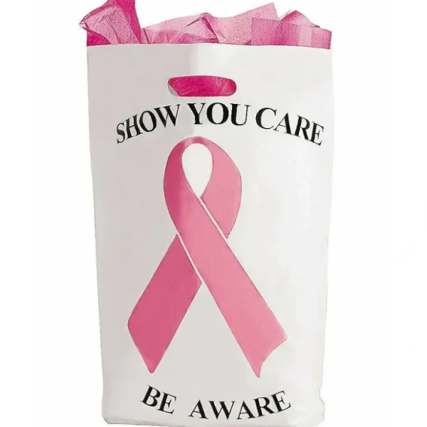 Online 10 Pink Ribbon Breast Cancer Awareness Plastic Bags - with handles - Miniature Marvels: Airplane Models & Painted Dice Egpull