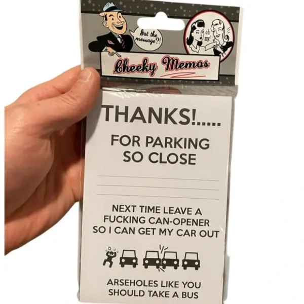 Best Sale 50-PK Cheeky Memo Note Pad Thanks For Parking So Close! - Arseholes! Gag Joke - Miniature Marvels: Airplane Models & Painted Dice Egpull