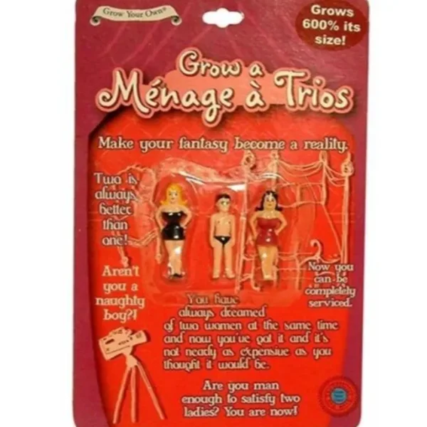 New 3pk Grow A Menage a Trios - Threesome - Funny Fantasy Gag Joke Novelty Gift - Miniature Marvels: Airplane Models & Painted Dice Egpull