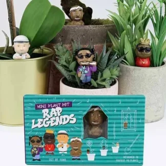 Best Sale 4-pk Mini Rap Legends Planter Figurines "Slug Life" Plant Pot Marker Decorations - Miniature Marvels: Airplane Models & Painted Dice Egpull