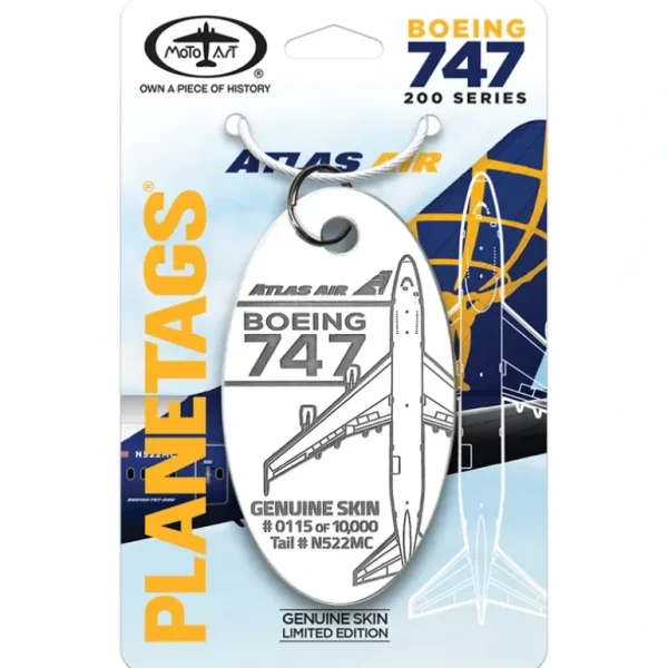 Plane Tags Boeing 747 Atlas Air N522MC - Miniature Marvels: Airplane Models & Painted Dice* Airplane Model
