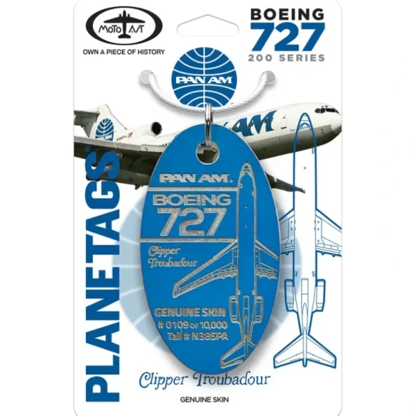 Plane Tags Boeing 727 Pan Am Airlines N385PA - Miniature Marvels: Airplane Models & Painted Dice* Airplane Model