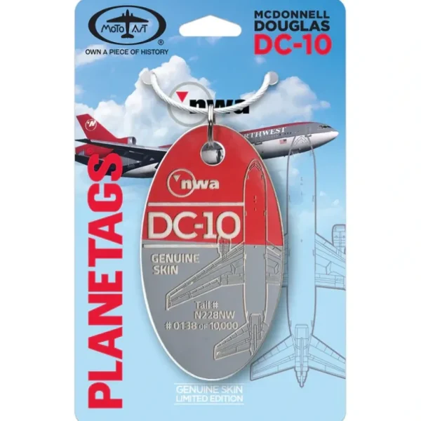 Plane Tags DC-10 Northwest N228NW - Miniature Marvels: Airplane Models & Painted Dice* Airplane Model