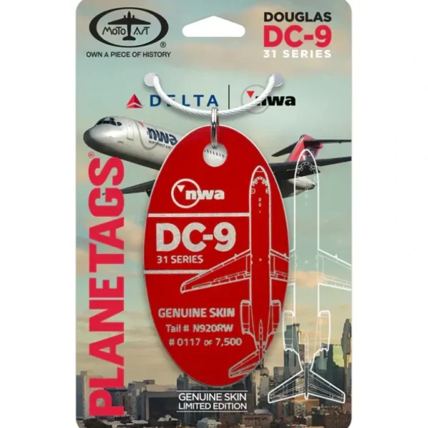Plane Tags DC-9 Northwest N920RW - Miniature Marvels: Airplane Models & Painted Dice* Airplane Model