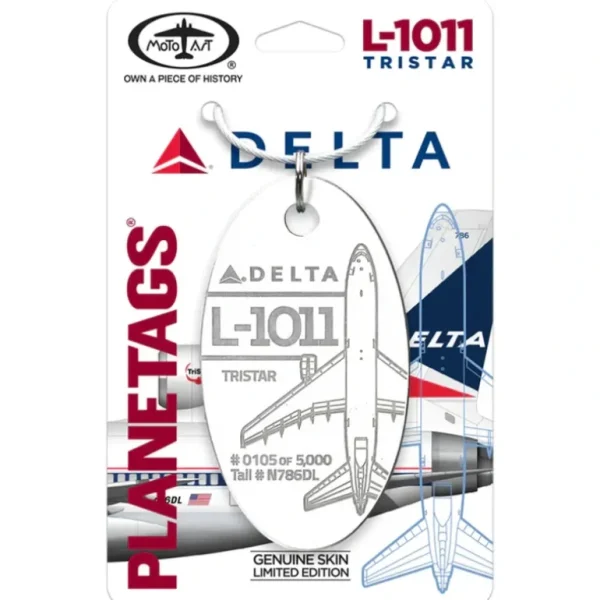 Plane Tags Delta Airlines Lockheed L-1011 Tristar N786DL (White) - Miniature Marvels: Airplane Models & Painted Dice* Airplane Model