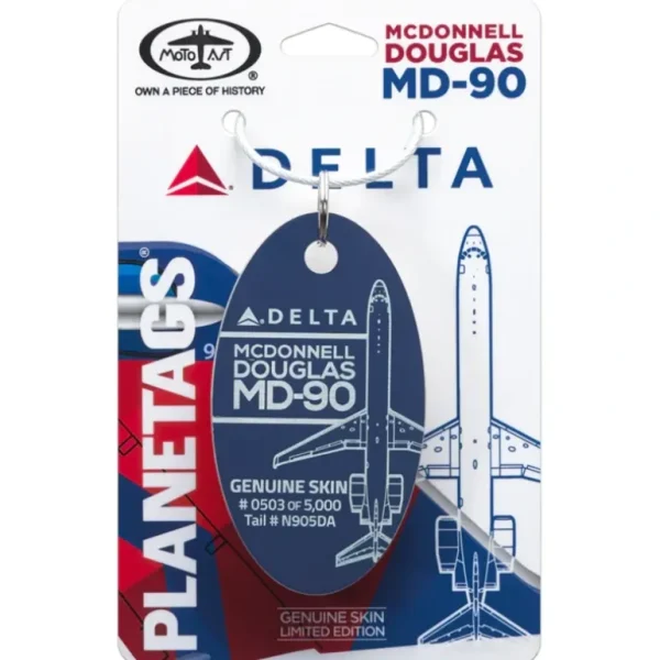 Plane Tags Delta Airlines McDonnell Douglas MD-90 N905DA (Delta Blue) - Miniature Marvels: Airplane Models & Painted Dice* Airplane Model